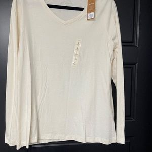 Cream Long Sleeve Everyday Tee